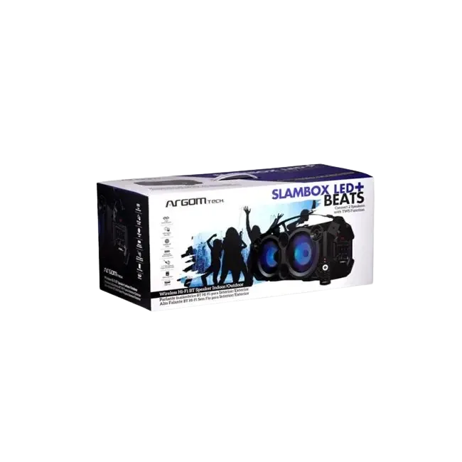 Bocina Argom ARG-SP-3351BK SlamBox LED Plus Beats BT-2