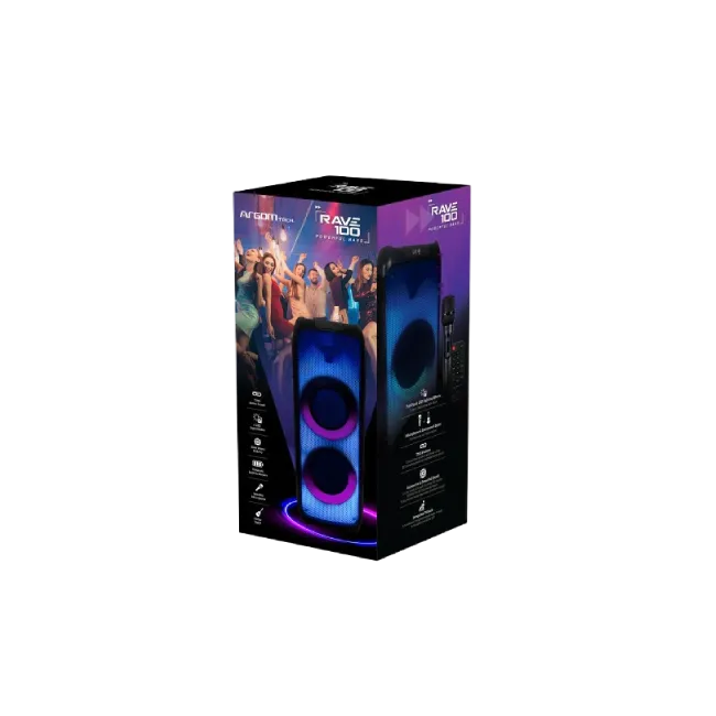 Bocina Argom ARG-SP-4010BK Rave 100 Inalambrico Bluetooth con LED-2