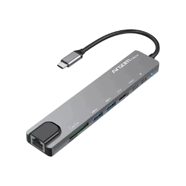Adaptador Docking Argom ARG-UB-0093 Tipo C 8 en 1 de Axess con Transferencia de PD de 100W