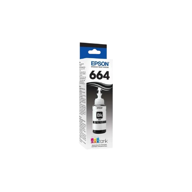 Epson T664 - 70 ml - negro - recarga de tinta - para Epson L110, L200, L310, L380, L395, L495, L575, L606, L655, L656, L1300, L1455-1