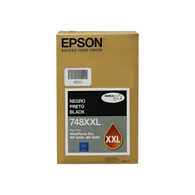Epson 748XXL - XL - Negro - original - blíster con alarmas de RF/acústica - cartucho de tinta - para WorkForce Pro WF-6090, WF-8090, WF-8590