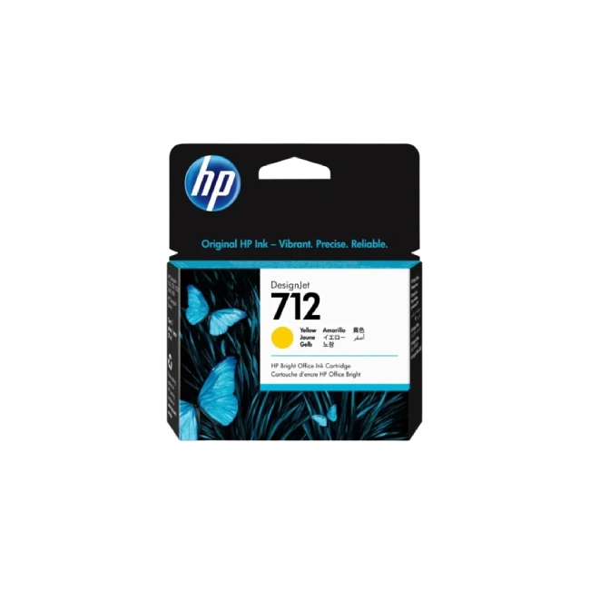 HP 712 - 29 ml - amarillo - original - DesignJet - cartucho de tinta - para DesignJet Studio, T210, T230, T250, T630, T650
