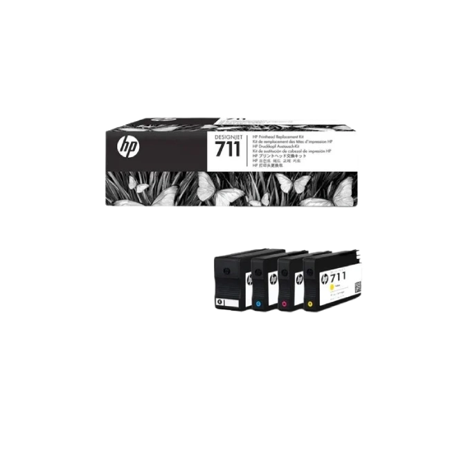 HP 711 - Negro, amarillo, cián, magenta - cabezal de impresión - para DesignJet T120 ePrinter, T520 ePrinter-1