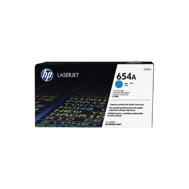 HP 654A - Cián - original - LaserJet - cartucho de tóner (CF331A) - para Color LaserJet Enterprise M651dn, M651n, M651xh; Color LaserJet Managed M651dnm, M651xhm