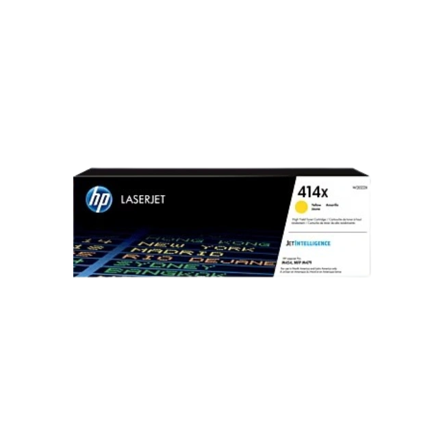 HP 414X - Alto rendimiento - amarillo - original - LaserJet - cartucho de tóner (W2022X) - para Color LaserJet Enterprise M455, MFP M480; Color LaserJet Pro M454, M479, MFP M479-4