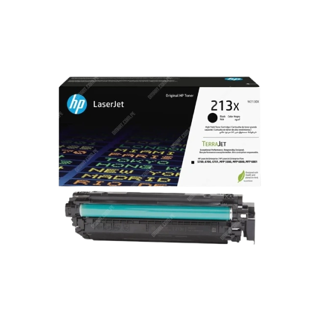 HP 213X - Alto rendimiento - negro - original - LaserJet - cartucho de tóner (W2130X) - para Color LaserJet Enterprise 67XX, MFP 5800; LaserJet Enterprise Flow MFP 5800, MFP 6800-3
