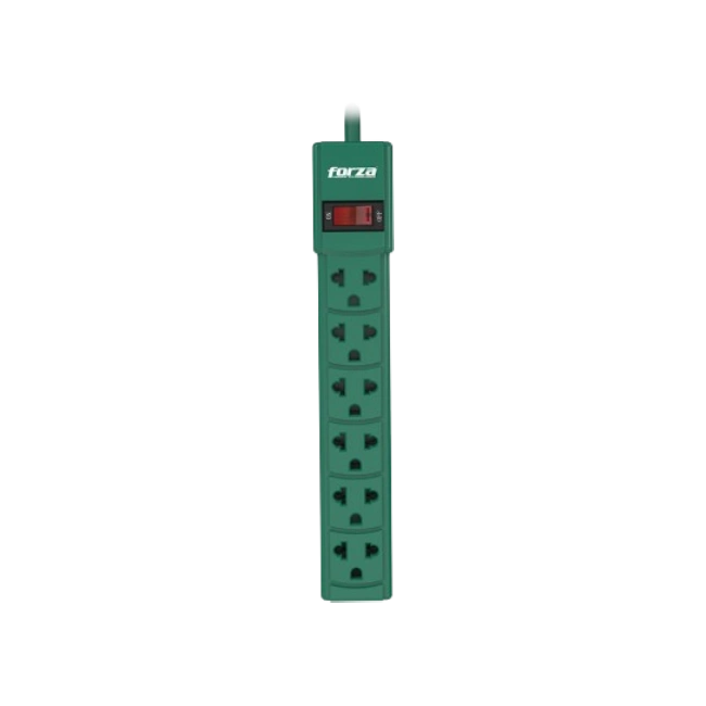 Forza - Power strip - AC 110/220 V - 6 Tomas de Corriente - Green-3