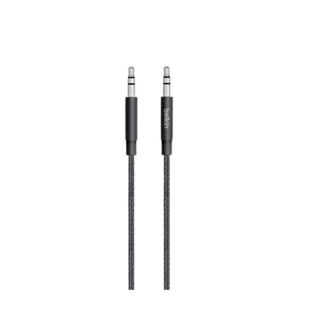 CABLE DE AUDIO AV10164BT04-BLK MIXIT PREMIUM METALLIC 4 PIES AUXILIAR PLU 3.5MM COLOR NEGRO BELKIN