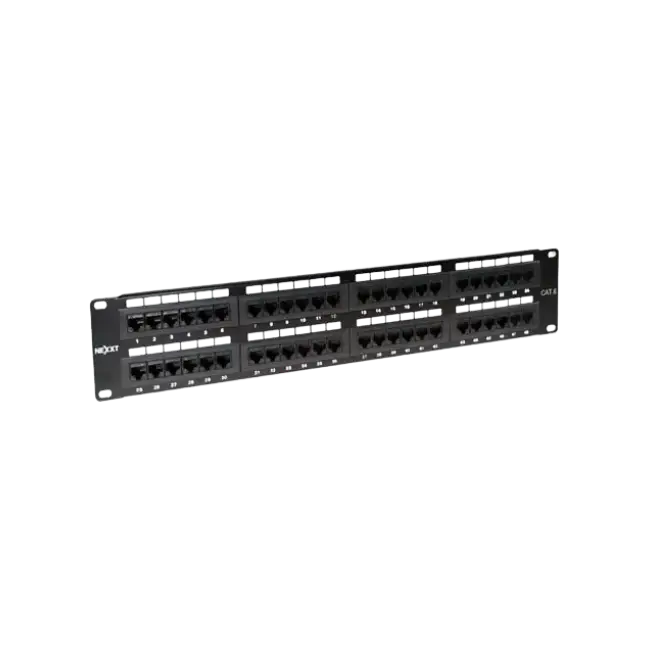 Nexxt - Tablero de conexiones - instalable en bastidor - negro, RAL 9005 - 2U - 19" - 48 puertos-4