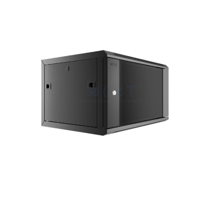 Nexxt Solutions Infrastructure - Wall mount enclosure - SPCC steel / Tempered glass - Black / RAL 9005 - 4U 600X450-1