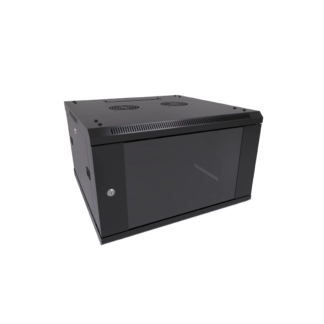 Nexxt Solutions Infrastructure - Wall mount enclosure - SPCC steel / Tempered glass - Black / RAL 9005 - 4U 600X450