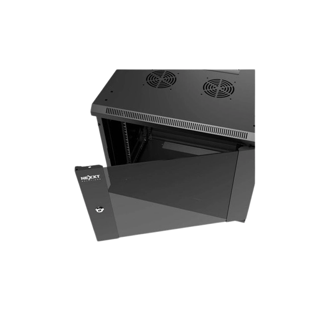 Nexxt Solutions Infrastructure - Wall mount enclosure - SPCC steel / Tempered glass - Black / RAL 9005 - 9U 600X450