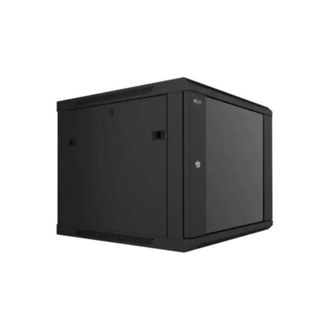 Nexxt Solutions Infrastructure - Wall mount enclosure - SPCC steel / Tempered glass - Black / RAL 9005 - 4U 600X600-4