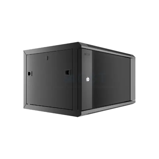 Nexxt Solutions Infrastructure - Wall mount enclosure - SPCC steel / Tempered glass - Black / RAL 9005 - 6U 600X600-4