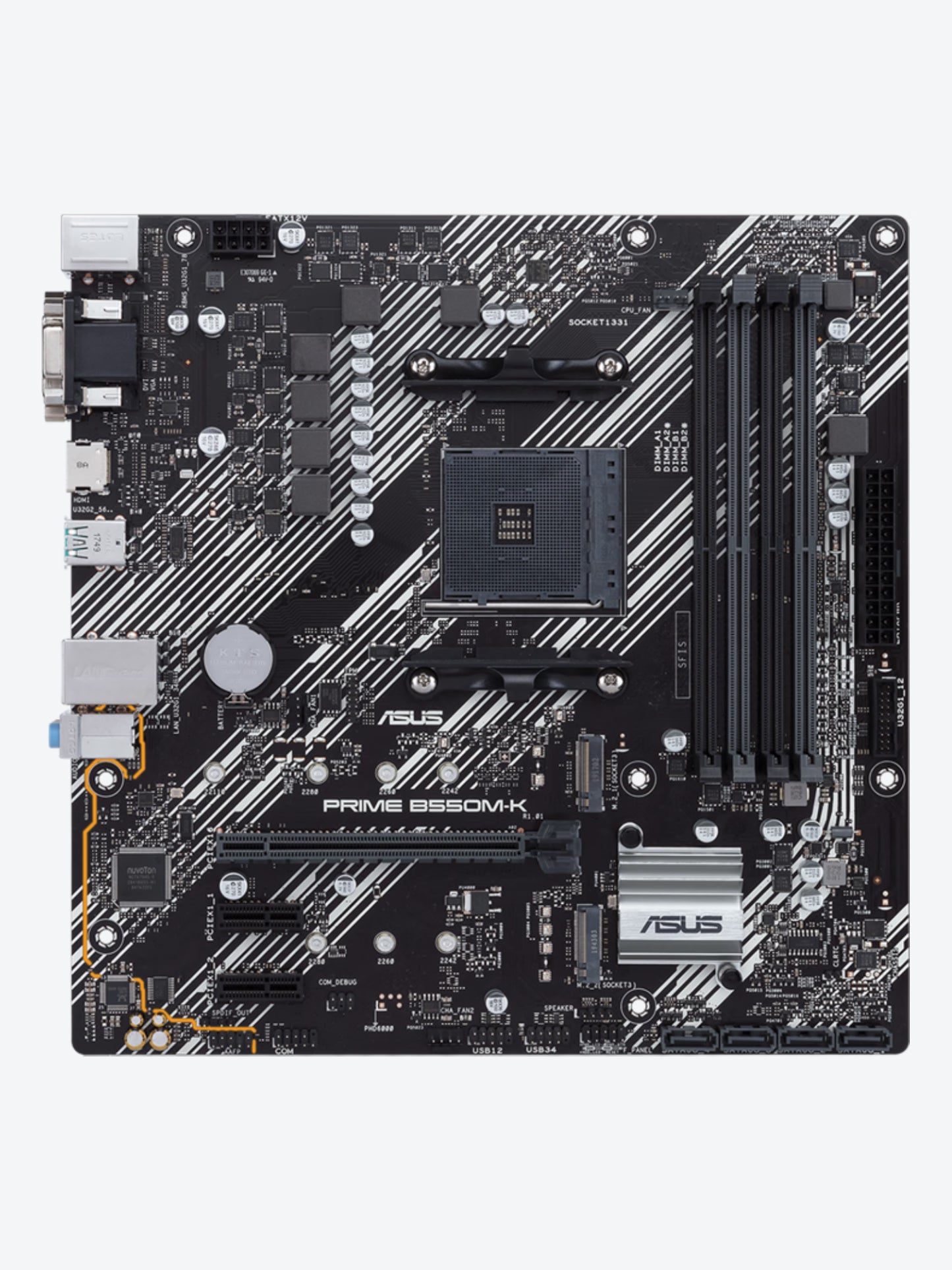 ASUS PRIME B550M-K - Placa base - micro ATX - Socket AM4 - AMD B550 Chipset - USB 3.2 Gen 1, USB 3.2 Gen 2 - Gigabit LAN - Tarjeta gráfica (CPU necesaria) - HD Audio (8-canales)