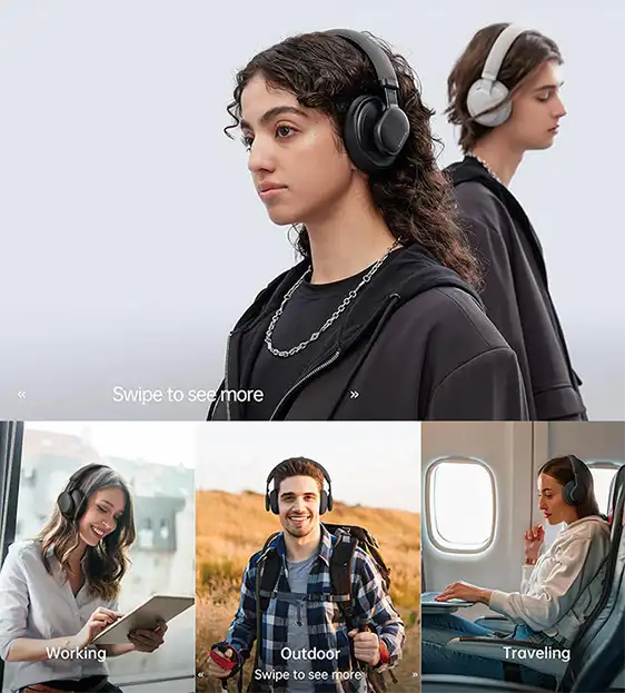 Headset Bianco Inalambrico Fingertime ANC-01 BI-ANC-001BK Color Negro-5