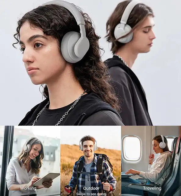 Headset Bianco Inalambrico Fingertime ANC-01 BI-ANC-001GRS Color Gris-6