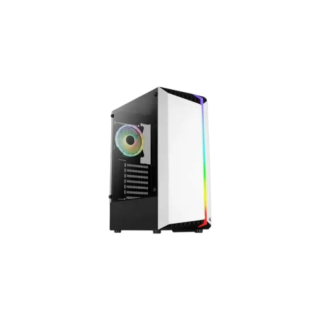 Case Gamer Aerocool BIONIC-G-WT-V2 Media Torre RGB Vidrio Templado Color Blanco