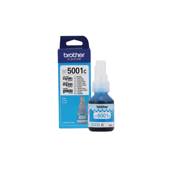 Botella de Tinta Brother BT5001C Ultra Alto Rendimiento Color Cian