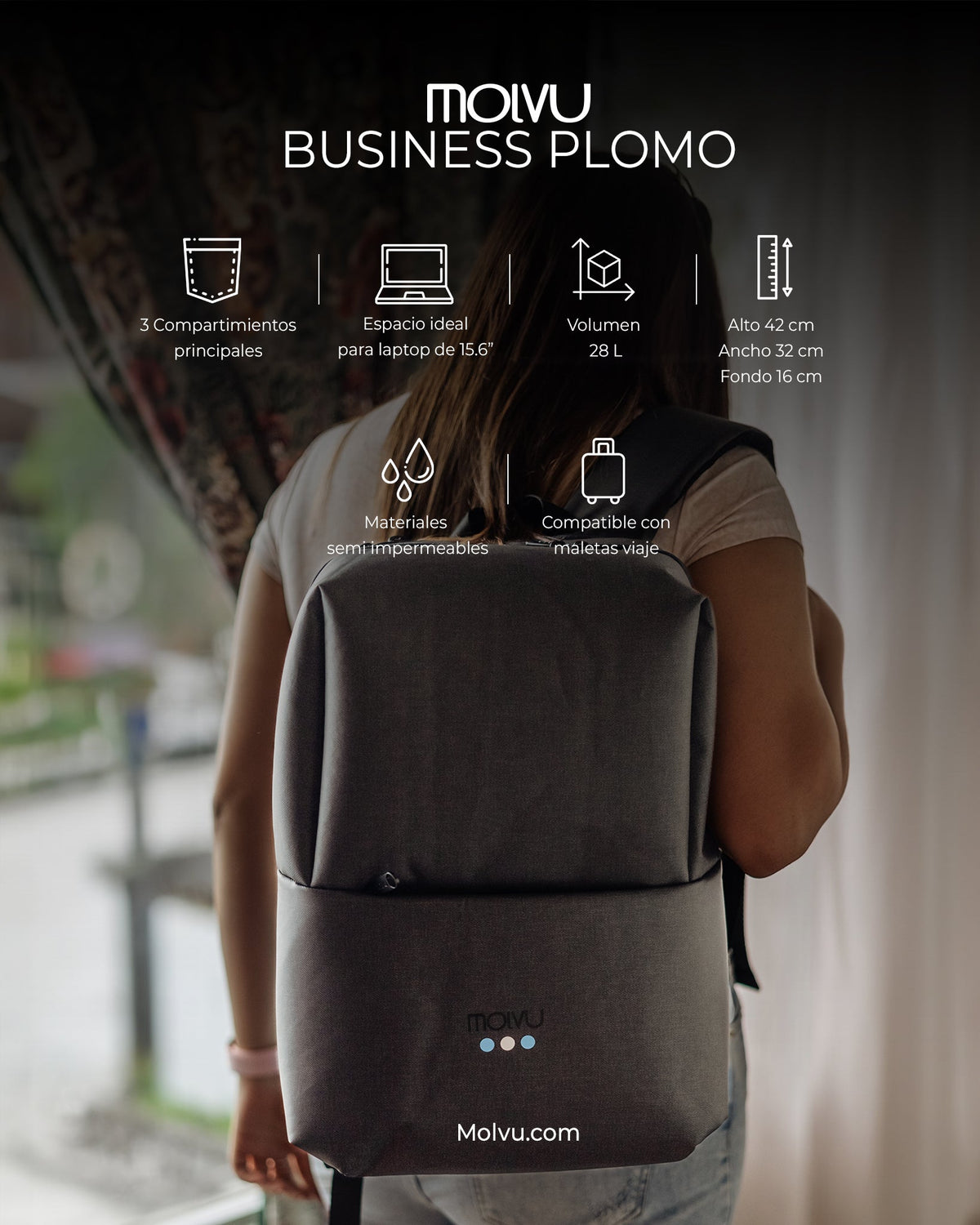 Mochila Business 2 Gris Oscuro-14