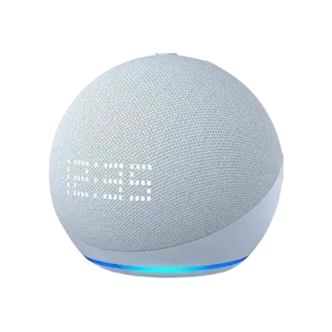 Bocina Amazon Echo Dot 5ta Generación Modelo 2022 Con Reloj y Alexa Color Blanco-3