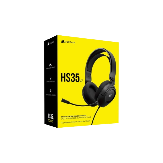 Headset Corsair HS35 V2 Alambrico 3.5MM CA-9011377-NA Color Negro