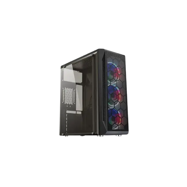 Case Gamer Eagle Warrior CG08Z3 H410 CG08Z3RA001C 3 RGB Front Fans Vidrio Templado-1
