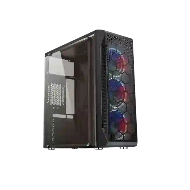 Case Gamer Eagle Warrior CG08Z3 H410 3 RGB Front Fans Vidrio Templado-1