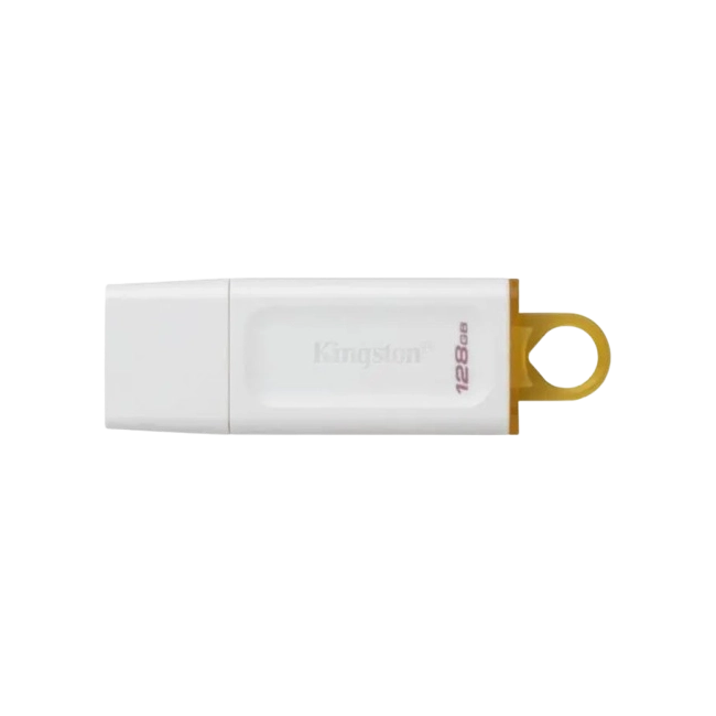 Kingston - USB flash drive - 128 GB - USB 3.0 - Plastic White-Yellow
