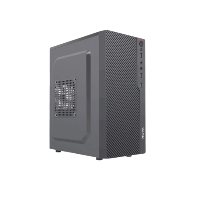 Case Nova CM04KTRA002C Micro ATX con Panel Lateral U1*2+ Audio+ USB-C con Fuente de Poder PE600RNF013C  Negro