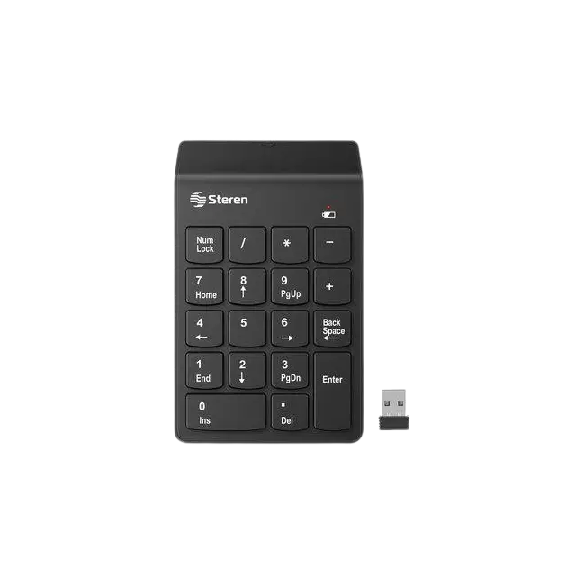 Teclado Numerico Inalambrico Steren COM-633 Con 19 Teclas Color Negro-1