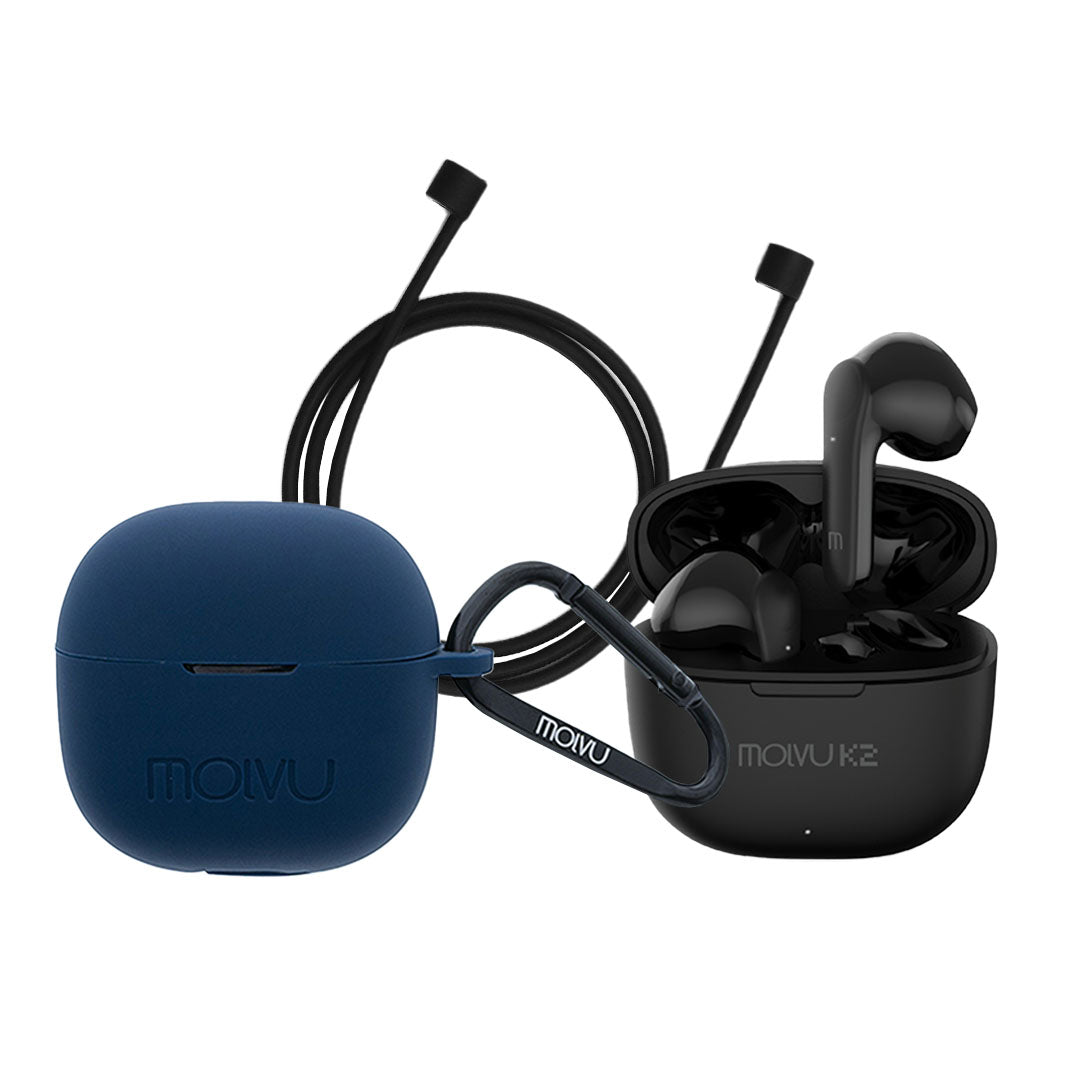Audífonos K2 + estuche azul + correa-1