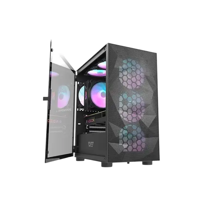 CASE DARKFLASH DLM21 MESH M-ATX MEDIA TORRE COLOR NEGRO-2