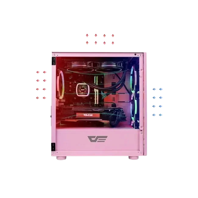 CASE DARKFLASH DLM21 MESH M-ATX MEDIA TORRE COLOR ROSADO-1