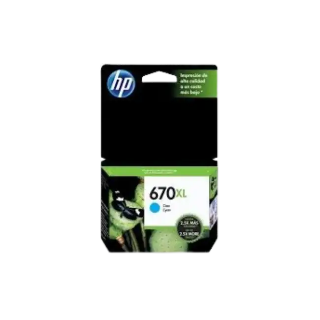 CARTUCHO DE TINTA HP CZ118AL 670XL ALTO RENDIMIENTO 750 PAGINAS COLOR CIAN-1