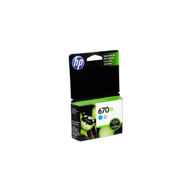 CARTUCHO DE TINTA HP CZ118AL 670XL ALTO RENDIMIENTO 750 PAGINAS COLOR CIAN