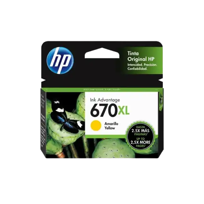 CARTUCHO DE TINTA HP CZ118AL 670XL ALTO RENDIMIENTO 750 PAGINAS COLOR AMARILLO-1