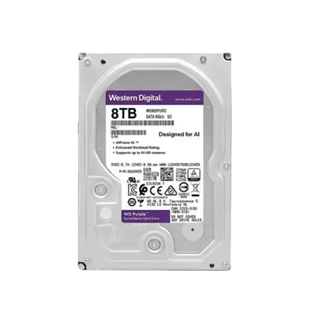 Western Digital WD Purple - Disco duro - Disco duro interno - 8 TB - 3.5" - 7200 rpm - Serial ATA-300-3