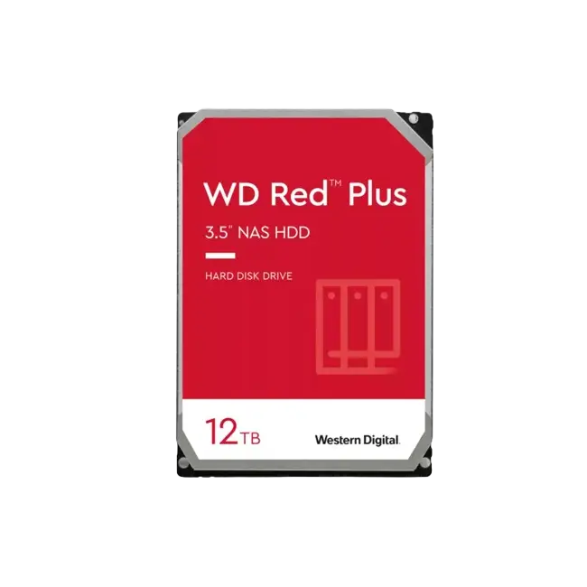 Western Digital WD Red Plus NAS Hard Drive - Internal hard drive - 12 TB - 3.5" - 7200 rpm - Serial ATA-1