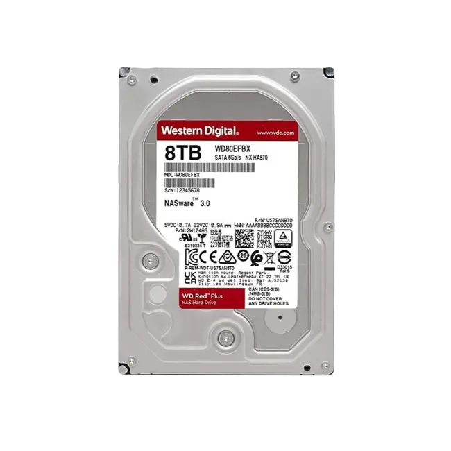Western Digital WD Red Plus NAS Hard Drive - Internal hard drive - 10 TB - 3.5" - 7200 rpm - Serial ATA-4