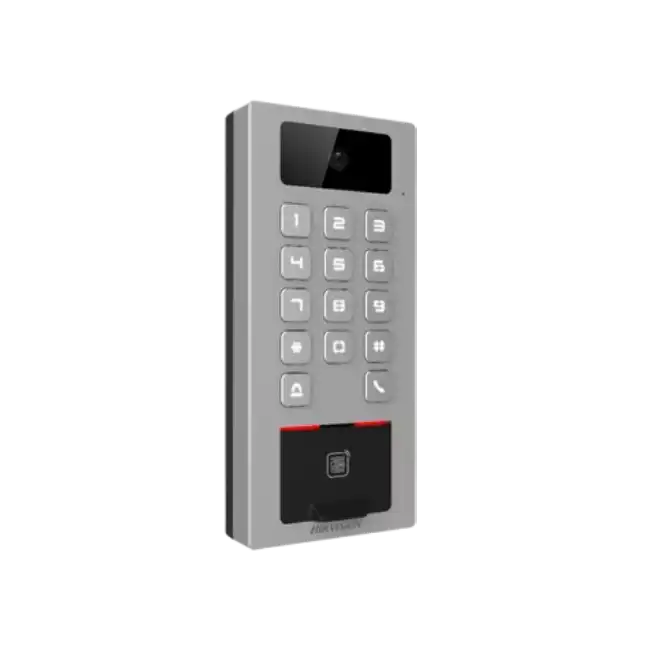 Hikvision - Access control terminal with fingerprint reader and camera - Video intercom system - Supports card and PIN-4