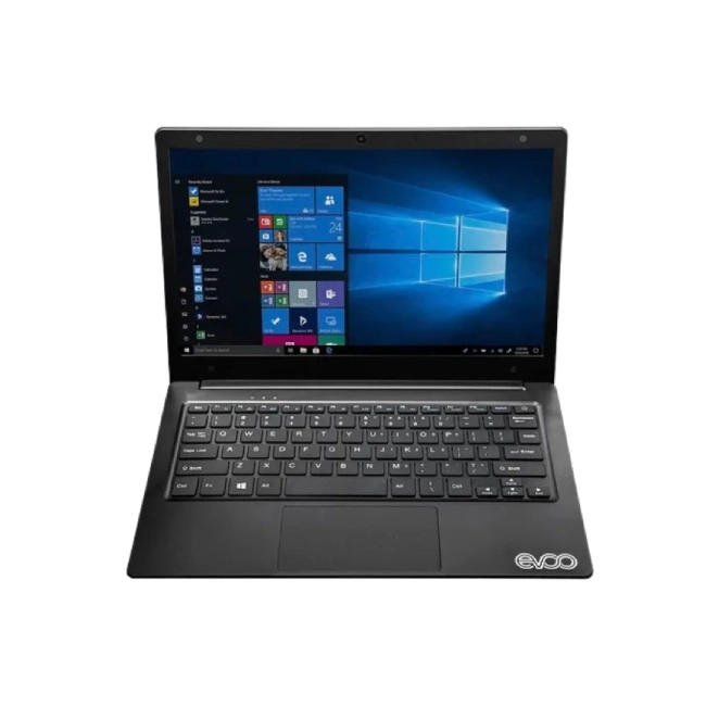 LAPTOP EVOO CELERON DUAL-CORE N4000 1.1GHZ 64GB EMMC 4GB 11.6" 1366X768 W10 S COLOR NEGRO SEMINUEVA-1