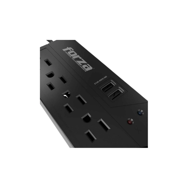 Regulador de Voltaje Forza FVR-1011USB 4 Toma Corrientes 2 USB 1000VA 500W