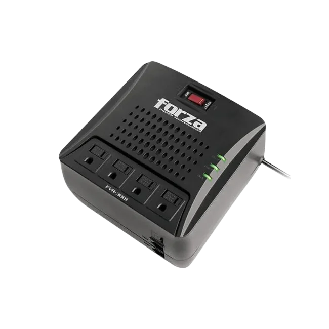 Regulador de Voltaje Automatico  FVR-3001  4 Tomas 3000VA-1500W 115V Color Negro