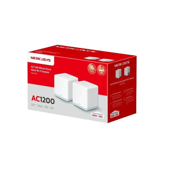 Router WiFi Mercusys H30(2-PACK)EU AC1200 Whole Mesh Halo-3