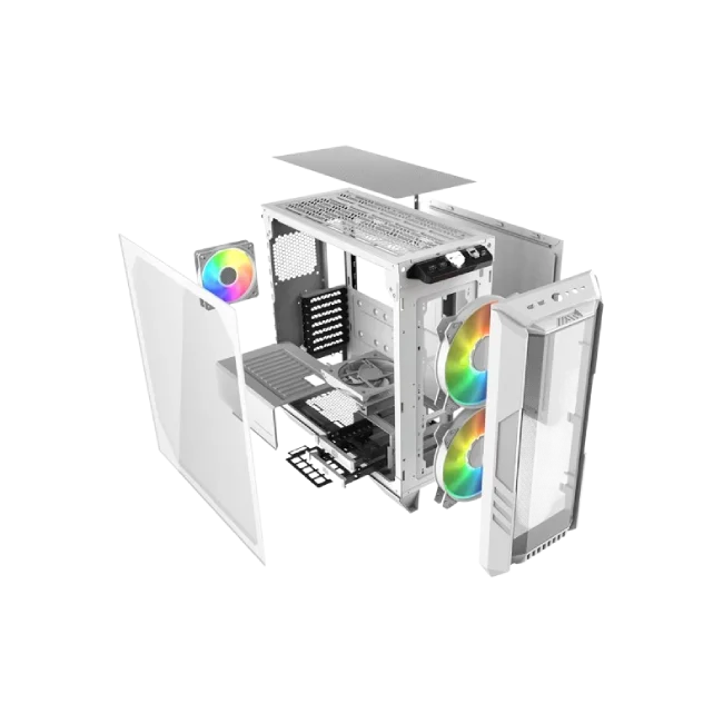 Case Cooler Master HAF 500 H500-WGNN-S00 Panel Frontal de Malla Ventilador ARGB Vidrio Templado Color Blanco-3