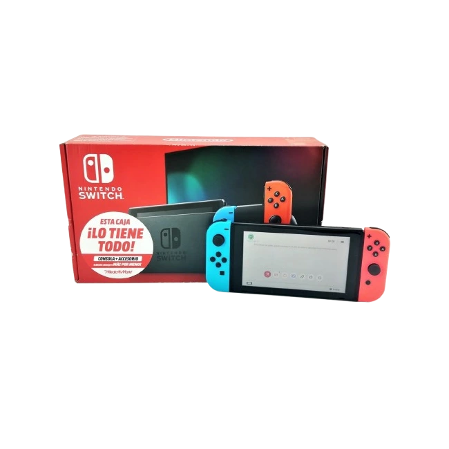 Consola Nintendo Switch Handheld Black Azul y Rojo Neon JoyCons