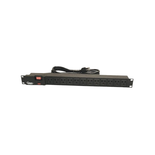 Regleta de Poder Horizontal HPS-E12P 1RMU 12 Salidas 6 Pies-2