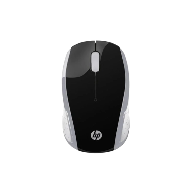 HP 200 - Ratón - diestro y zurdo - óptico - inalámbrico - 2.4 GHz - receptor inalámbrico USB - plata - para Pavilion 24, 27, 590, 595, TP01-3