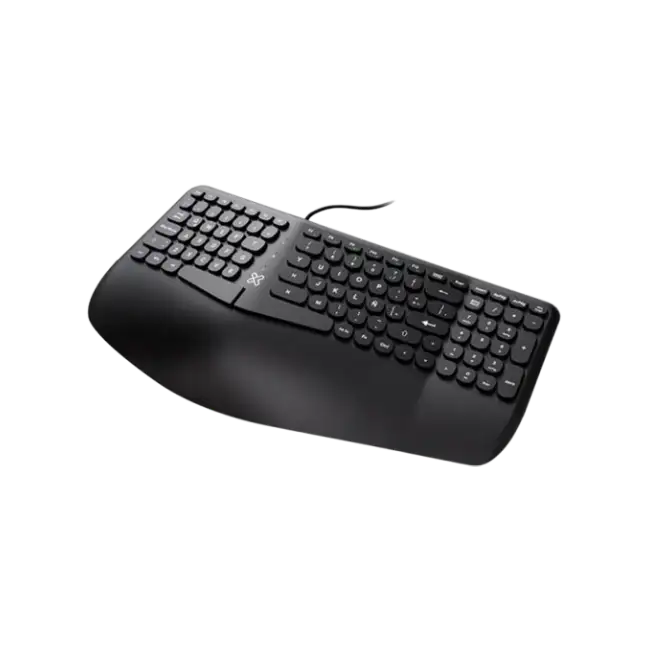 Klip Xtreme - Keyboard - Wired - Spanish - USB - Ergonomic Design - Black - Ergonomical-2